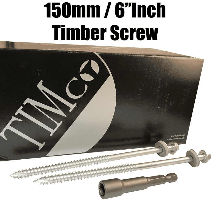 14G 6.3mmx150mm 6" Roofing Screws Timco Hex Head Sealing Washer Fixing Timber