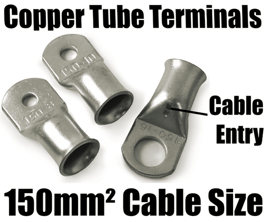 150mm&sup2; Cable Copper Tube Terminals Battery Welding Solder Lug Ring Crimp Eyelets