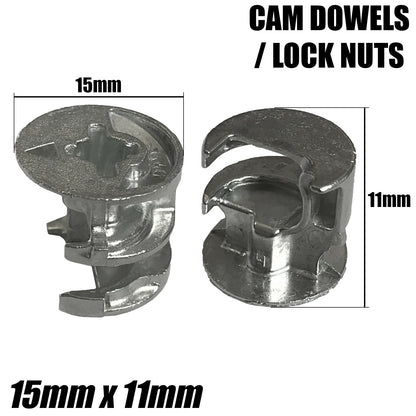 15mm Hole Cam Dowel Turn Lock Locking Nut Desk Wardrobe Flatpack Ikea  Argos