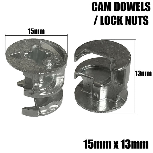 15mmx13mm Cam Dowel Turn Lock Locking Nut Flatpack Ikea Argos