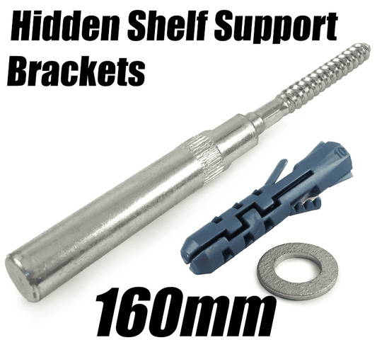 160mm Concealed Hidden Shelf Support Brackets Fixing Mounting Floating Shelves