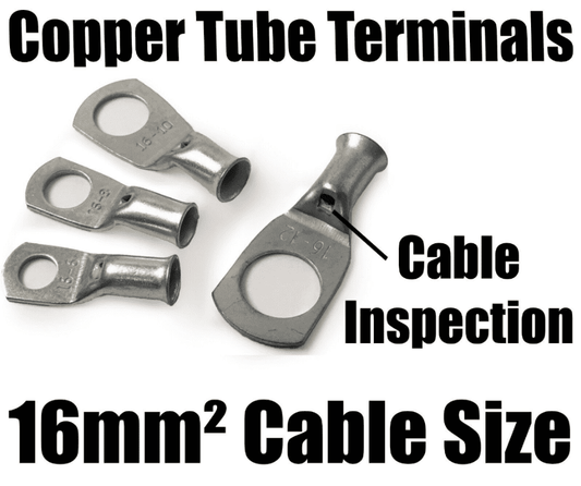 16mm&sup2; Cable Copper Tube Terminals Battery Welding Solder Lug Ring Crimp Eyelets