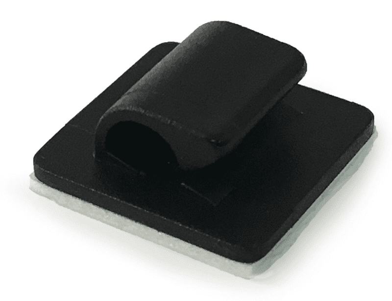 16mmx16mm Self Adhesive Nylon Clips for Cable Wire Conduit Black Or White
