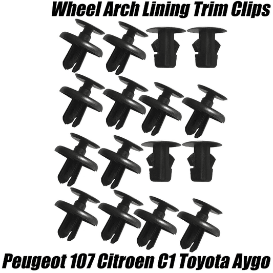 16X Clips for Aygo C1 107 Front Wheel Arch Inner Liner Mud Splashguard Wing Trim