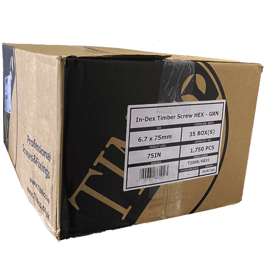 1750Pcs Box Index 6.7X75mm Hex Head Sleeper Landscape Fixing Decking Screw