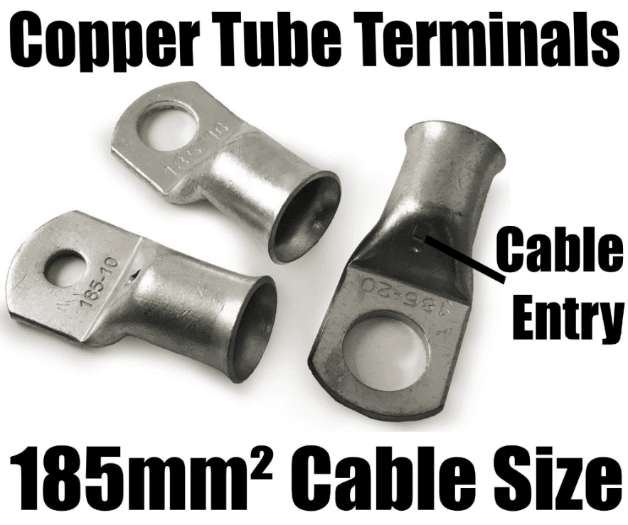 185mm&sup2; Cable Copper Tube Terminals Battery Welding Solder Lug Ring Crimp Eyelets