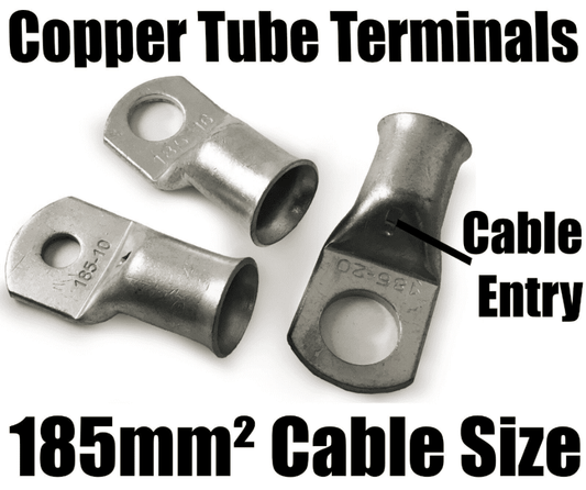 185mm&sup2; Cable Copper Tube Terminals Battery Welding Solder Lug Ring Crimp Eyelets