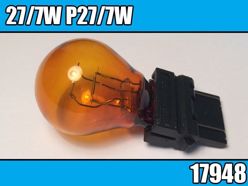 1X 12V Light Bulb 27/7W P27/7W 17948 Orange Tint Tinted