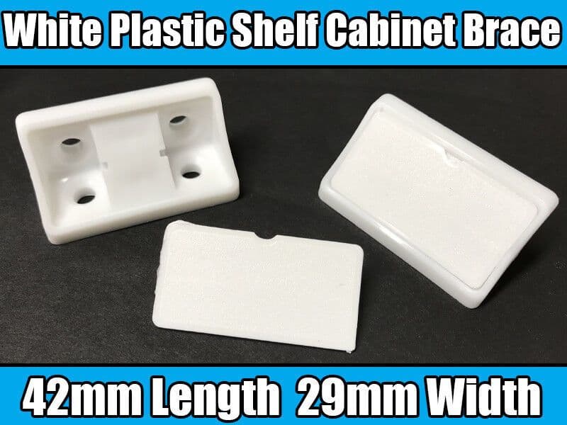 1X 42mm White Plastic Corner Cabinet Shelf Connector Brace Braket Cover for Mini