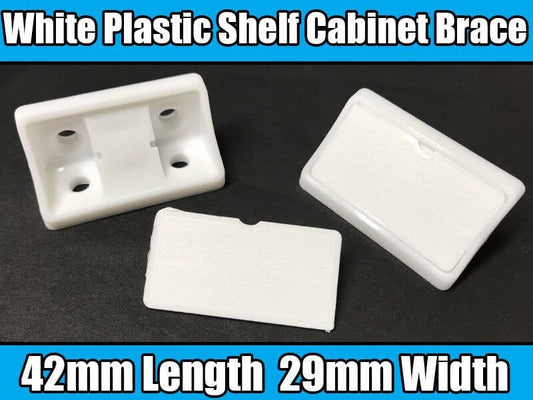 1X 42mm White Plastic Corner Cabinet Shelf Connector Brace Braket Cover for Mini