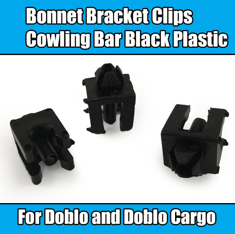 1X Bracket Clip for Fiat Doblo Cargo Bonnet Cowling Bar Clip Black Plastic