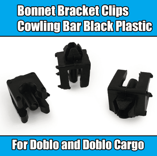 1X Bracket Clip for Fiat Doblo Cargo Bonnet Cowling Bar Clip Black Plastic