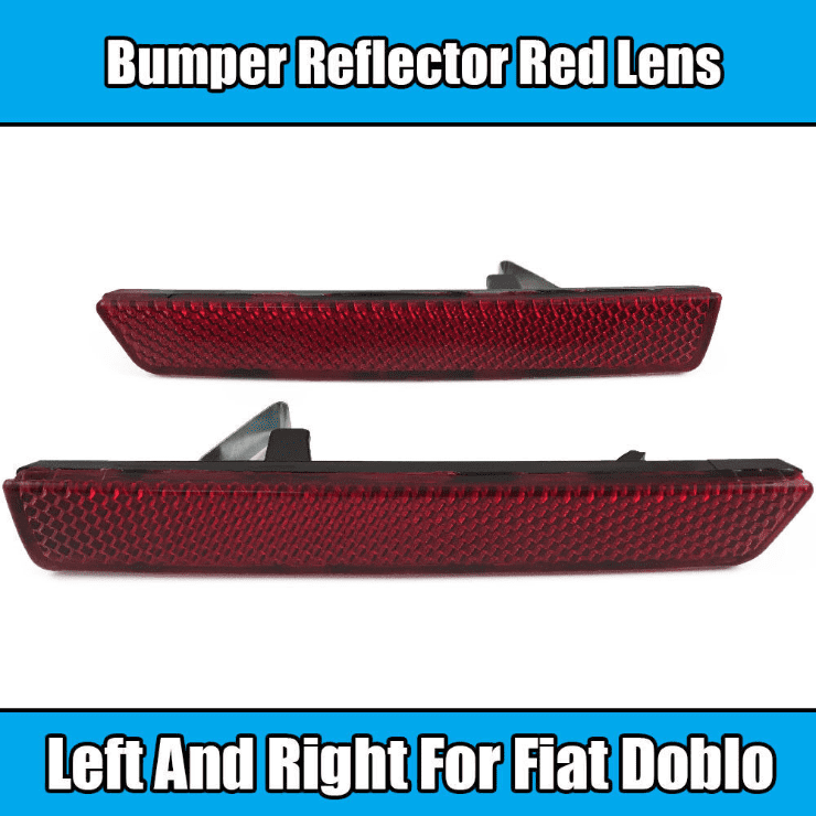 1X Bumper Reflector for Fiat Doblo Left & Right Red Lens Light Lamp