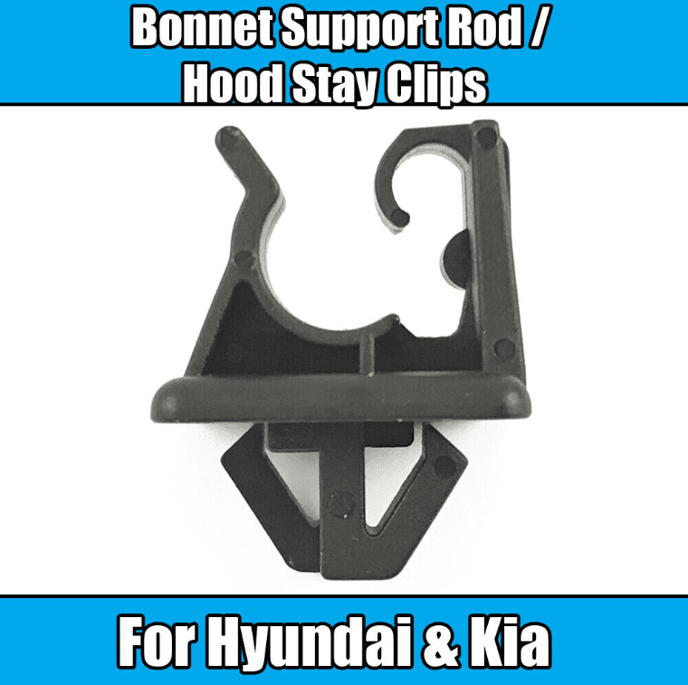 1X Clip for Hyundai Kia 7mm Bonnet Support Rod Clips Hood Stay Black Plastic