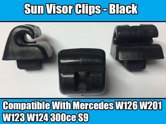 1X Clip for Mercedes Sun Visor W126 W201 W123 W124 300Ce S9 Black Plastic New