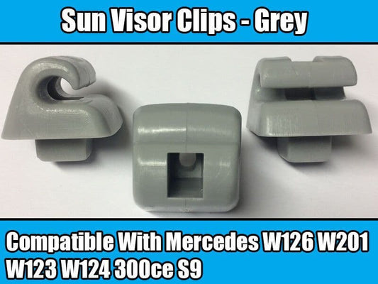 1X Clip for Mercedes Sun Visor W126 W201 W123 W124 300Ce S9 Grey Plastic New