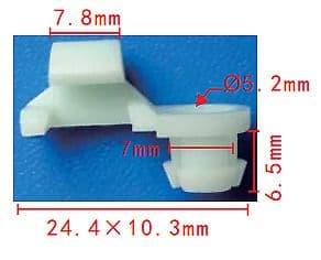1X Clips for GM Truck Tailgate Rod Clips Plastic Nylon White 14037239 Universal