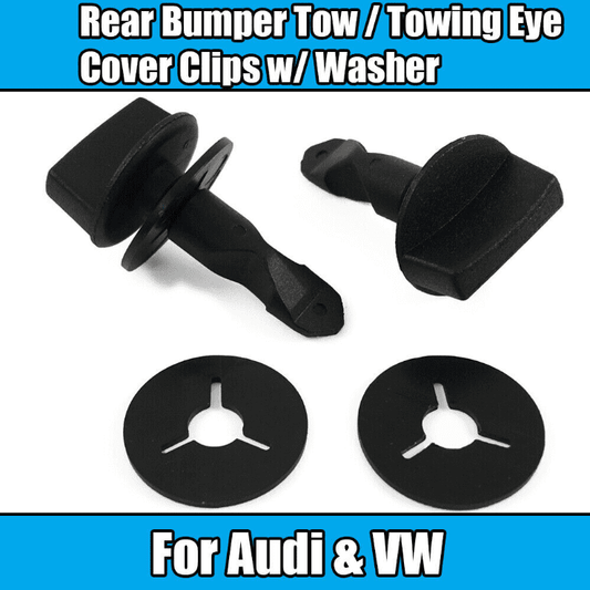 1X Clips & Washers (1X1) for VW Polo Golf Audi A1 A3 Rear Bumper Tow Eye Cover