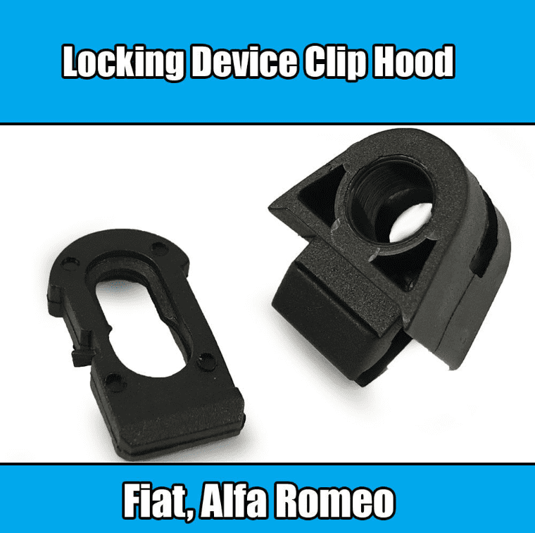 1X for Fiat Locking Device Clip Hood Black Plastic Various Models Oem 7622907