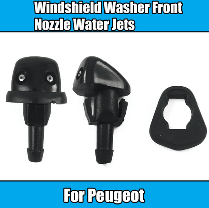 1x Front Windscreen Washer Nozzle Water Jet Black Rubber for Peugeot