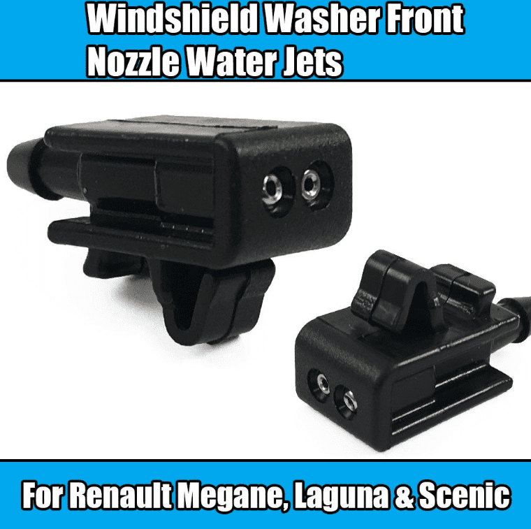 1X Front Windshield Washers for Renault Megane Laguna Scenic Nozzle Black Nylon