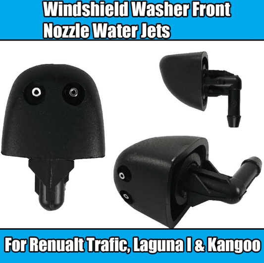 1X Front Windshield Washers for Renualt Trafic Kangoo Nozzle Jet Black Plastic