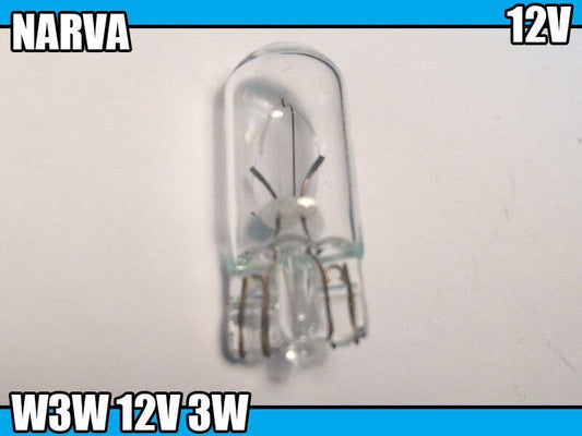 1X Glass Base Bulb W3W 12V 3W (Socket: W2 1X9 5D) Narva (17097)