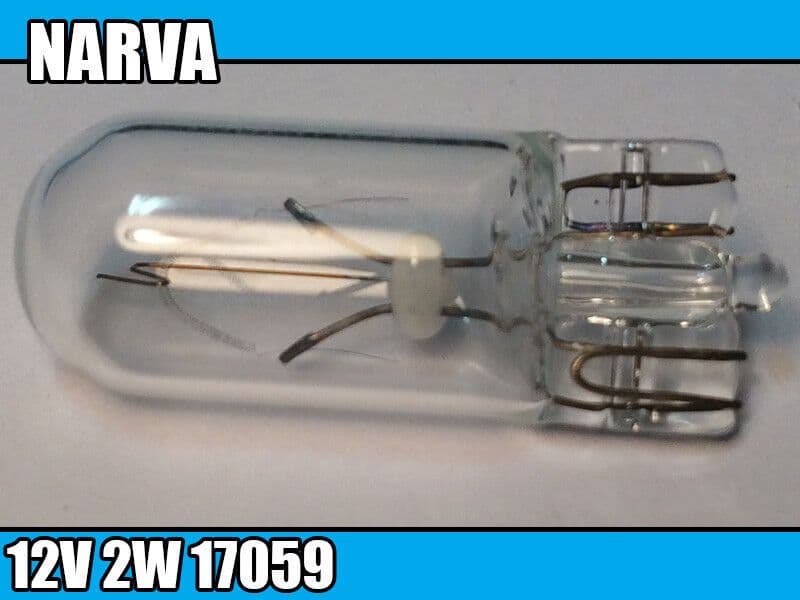 1X Glass Socket Light Bulb W2, 2W 12V 2, 2W Socket: W2, 1X9, 5D From Narva 17059
