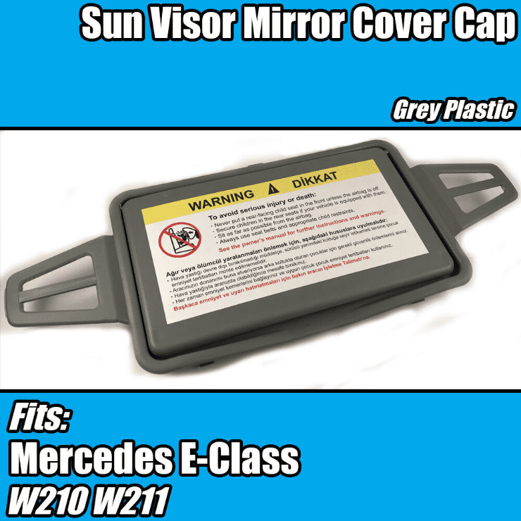 1x Sun Visor Shade Mirror Grey Cover Flip Cap for Mercedes E-Class W210 W211