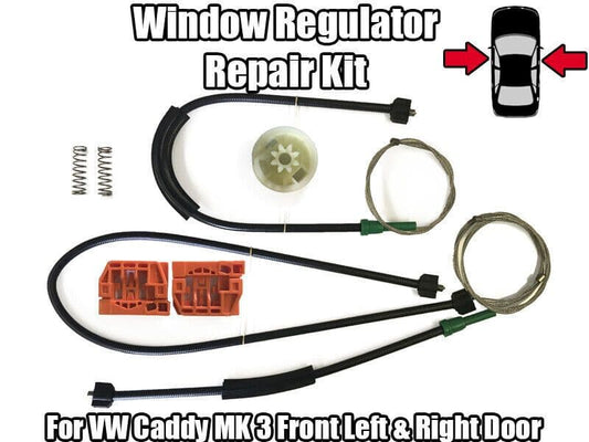 1x Window Regulator Kit for VW Caddy Mk 3 Front Left & Right Door