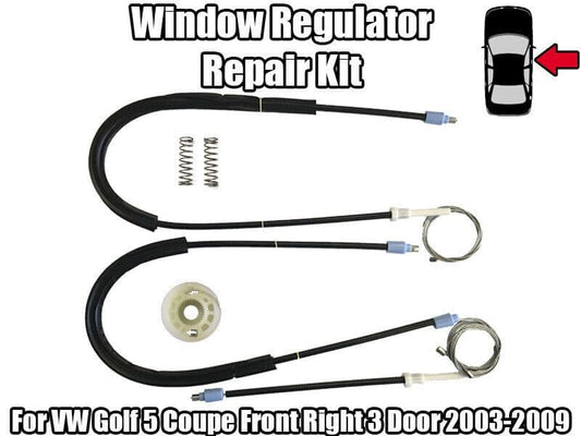 1x Window Regulator Kit for VW Golf 5 Coupe Front Right 3 Door '03-'09