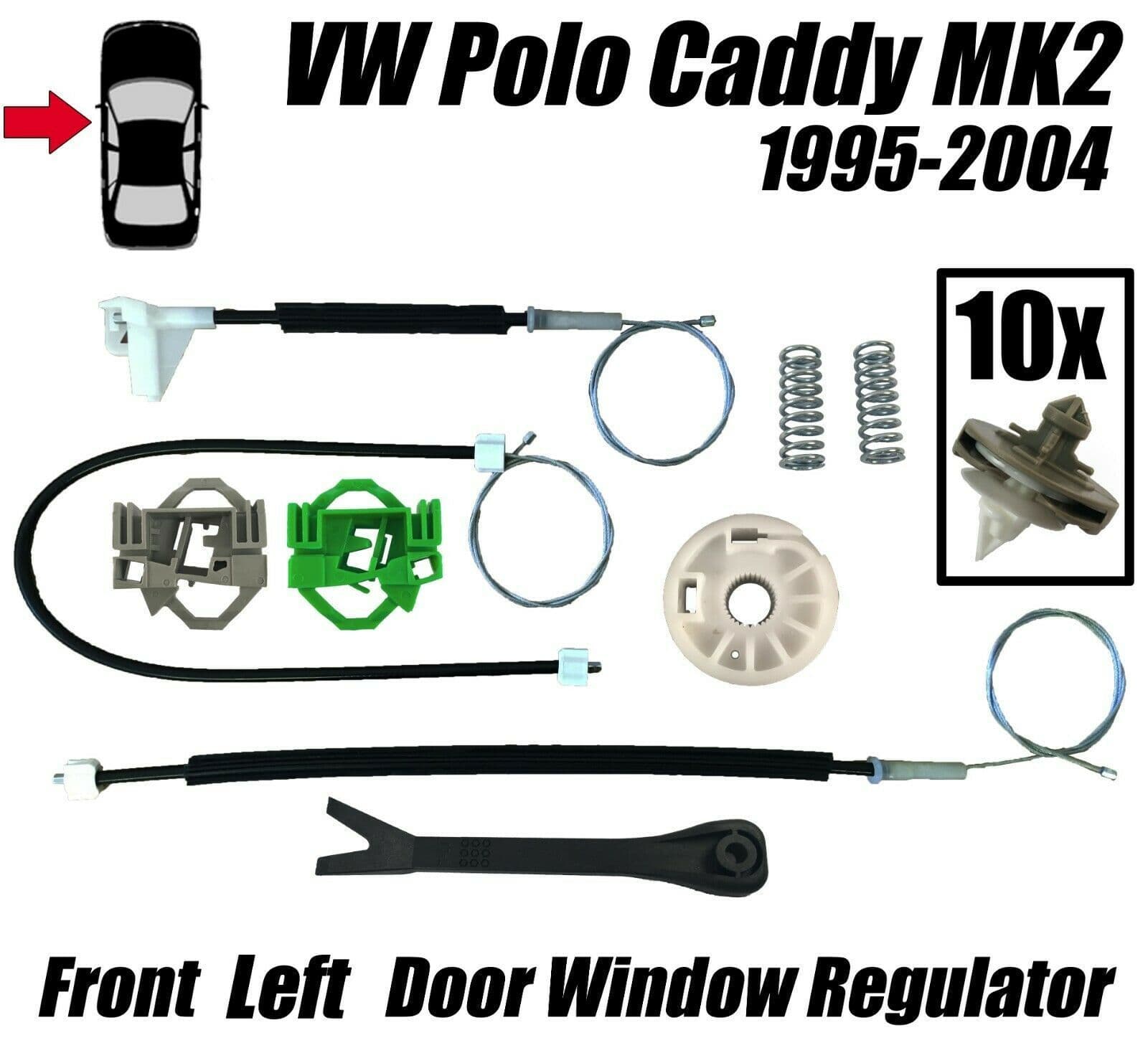 1X Window Regulator Kit For VW Polo Classic Caddy Mk2 Front Left