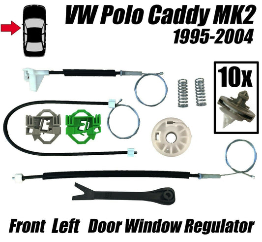 1X Window Regulator Kit For VW Polo Classic Caddy Mk2 Front Left