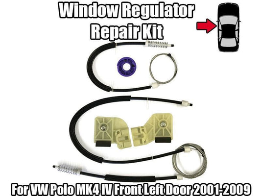 1x Window Regulator Kit for VW Polo Mk4 IV Front Left Door 2001-2009