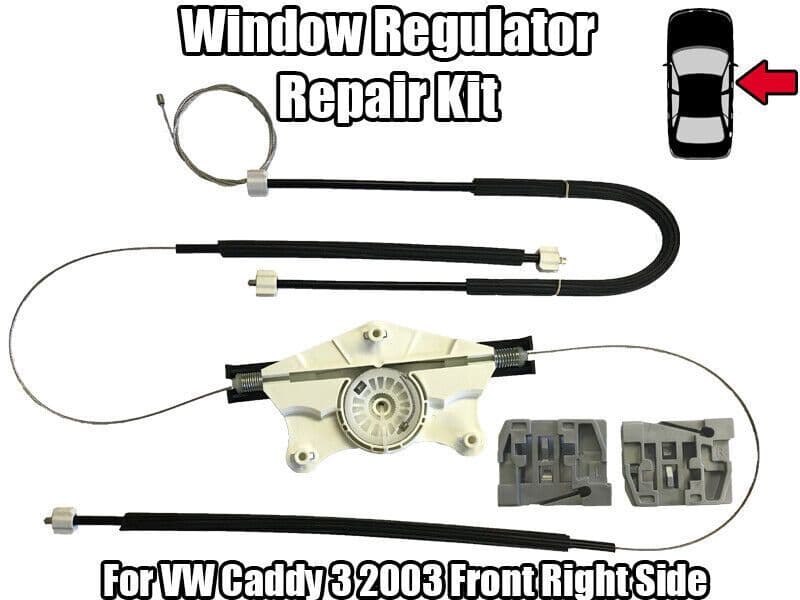1x Window Regulator Repair Kit for VW Caddy 2003 Front Right