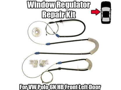 1x Window Regulator Repair Kit for VW Polo 6N Hb Front Left Door