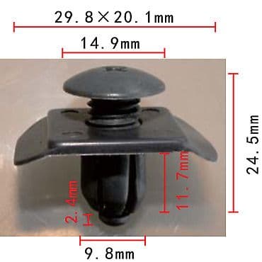20x 10mm Grey Plastic Screw Fasteners Clips for Ford Front Rear Bumper