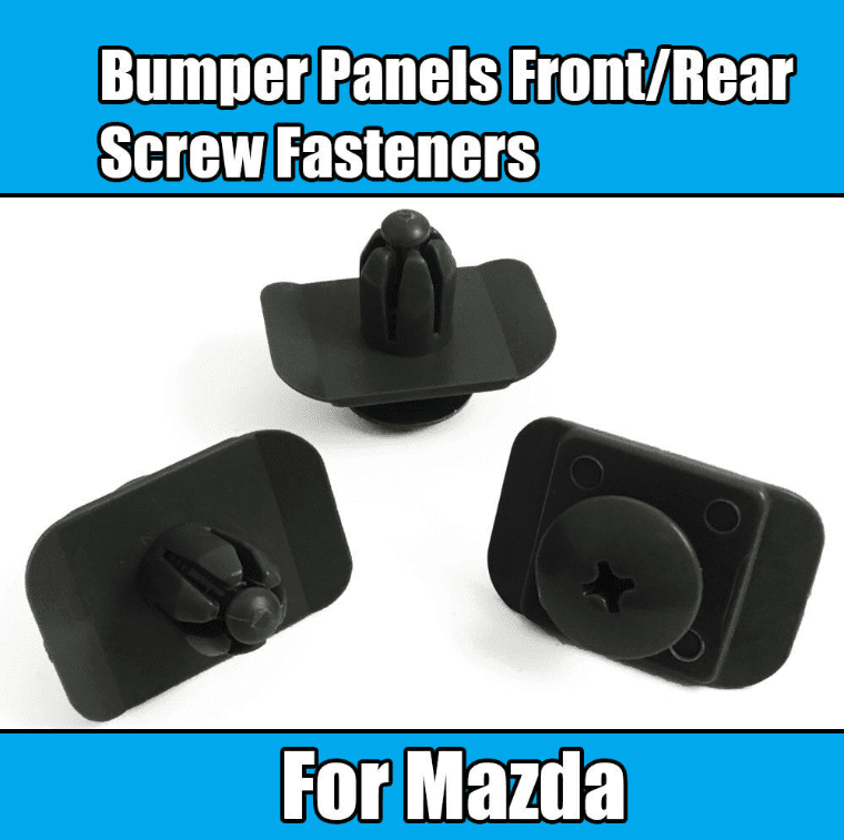 20x 10mm Grey Plastic Screw Head Clips for Mazda Front Rear Bumper Panels