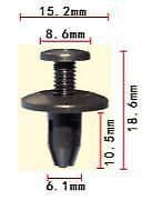 20x 19mmx9mm 6mm Hole Screw Type Body Retainer Clips for Honda Mazda