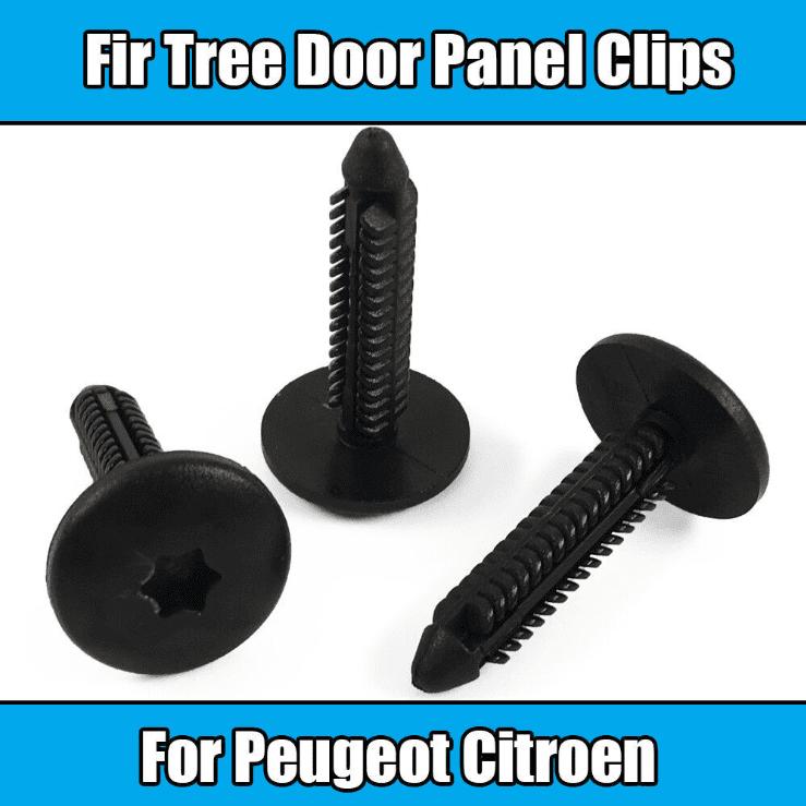 20x 5mm Black Plastic Fir Tree Body & Panel Clips for Peugeot Citroen