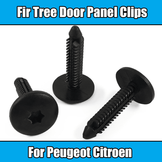 20x 5mm Black Plastic Fir Tree Body & Panel Clips for Peugeot Citroen
