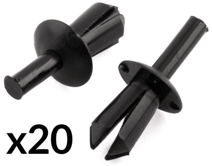 20x 5mm Black Plastic Rivet for BMW Wheel Arch Liner Moulding