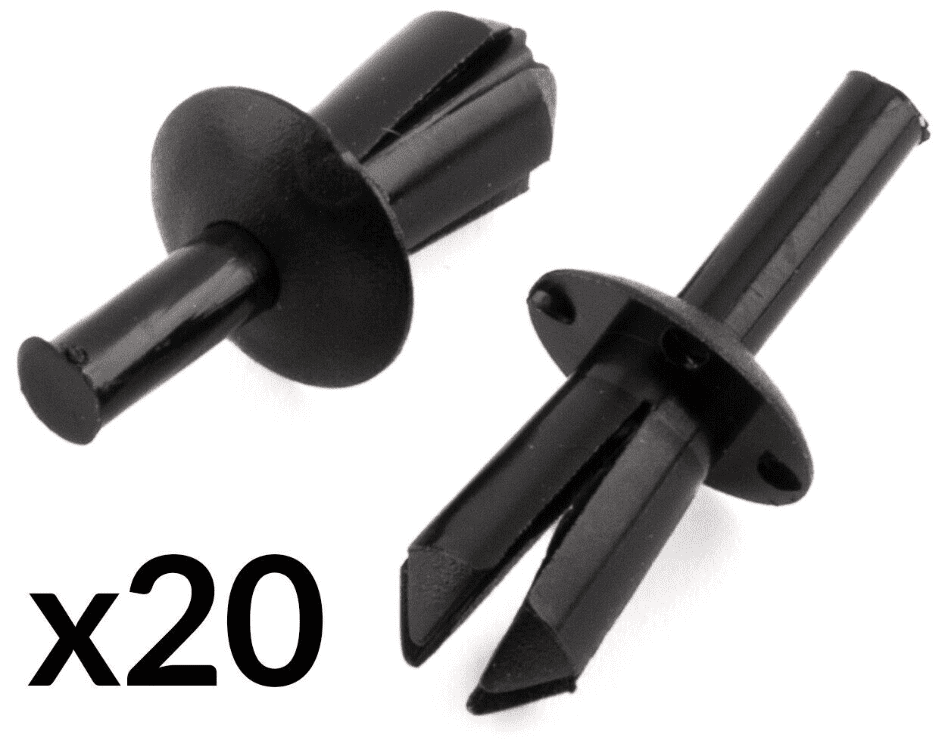 20x 5mm Black Plastic Rivet for Peugeot Wheel Arch Liner Moulding