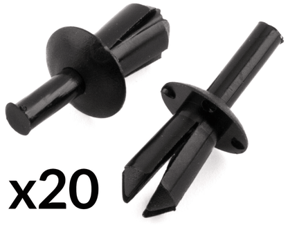 20x 5mm Black Plastic Rivet for Peugeot Wheel Arch Liner Moulding
