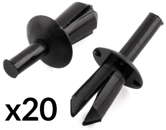 20x 5mm Black Plastic Rivet for Renault Wheel Arch Liner Moulding
