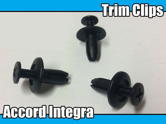 20x 6mm Black Plastic Retainer Trim Clips for Nissan Honda Accord Integra