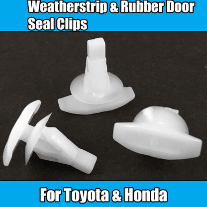 20x 6mm White Plastic Clips for Toyota Honda Weatherstrip Rubber Door Seal