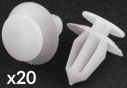 20x 8mm Clips for Vauxhall Corsa Door Card Panel Cover Wing Mirror Plastic White