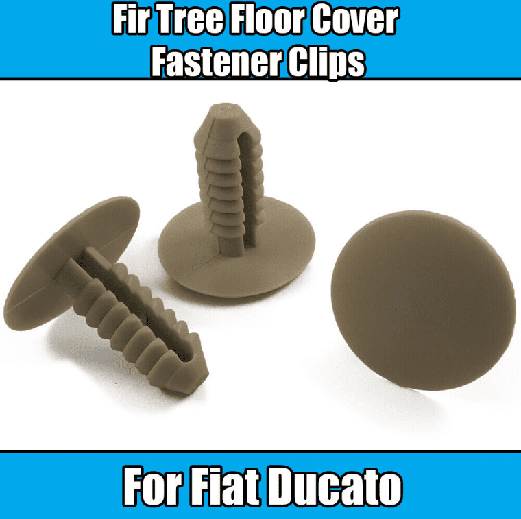 20x 8mm Fir Tree Clips for Fiat Ducato Floor Covering Fastener Beige Plastic