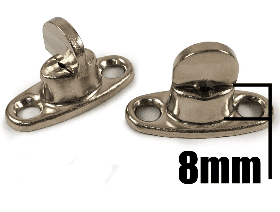 20x 8mm Standard 2 Hole Base Turnbutton Common Sense Boat Canopy Cover Fastener
